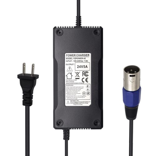 24V 5A Battery Charger for EA1065, S150 180 X-CEL, Jazzy 1107 614HD Smart Automatic