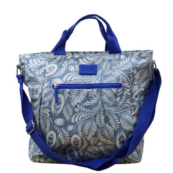 Elevanty Waterproof Beach Bag with Zipper, Adjustable Shoulder Bag for Beach, blue