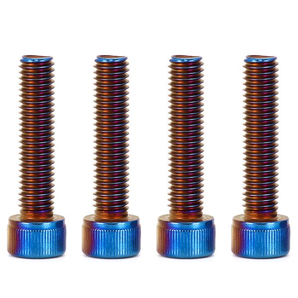 Cap Bolts, Hex Socket Button Bolts, M6 x 40 mm, Electroplated Color, 4 Pieces, 304 Stainless Steel, Motorcycle Accessories Screw