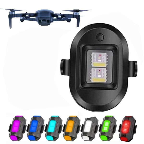 PCUORLEORS Drone Strobe Lights, Anti-Collision Strobe Lighting, 0.012 lbs Long Battery Life RGB LED Lights for DJI Mini 2/Air 2S/Mavic Air 2/2 Pro/Mavic Mini/FPV/Phantom/Holy Stone Drone