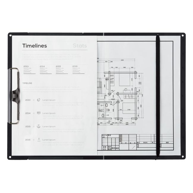 Kokuyo Joha-WR50D Clipboard, Black, A3 and A4 Selectable