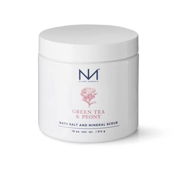 NIVEN MORGAN Bath Salts Niven Morgan Green Tea Green Tea Peony Dead Sea Epsom Soak Bath &amp; Spa Mineral Scrub 53