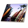 6 Inch Glass Tile - Surf Board
