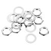 sourcing map 8 Set Guitar Nuts and Washers 3/8" Guitar Input Output Jack Socket Nuts Silver for Guitar Bass