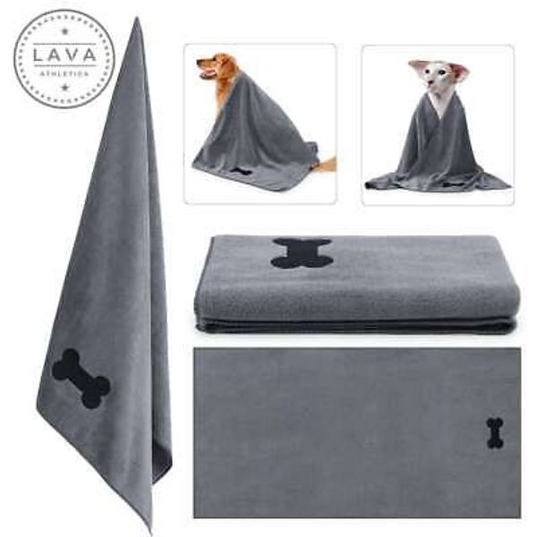 Ultra Soft Microfiber Grooming Bath Towel For Dogs, Cats, And Pet Quick Dry Gray