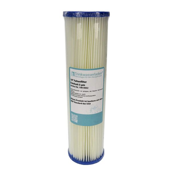 10" Sediment Wasserfilter (Pleated Polyester) 5 µm Auswaschbar Wiederverwendbar