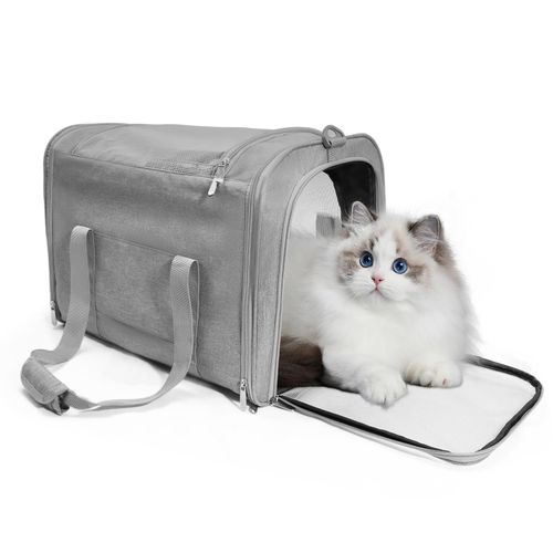LOHASTOUR Cat Carrier, Pet Carrier for Small/Medium Cats Dogs (Up to 16 lbs), Cats Carrier Soft-Sided, Portable Foldable Pet Bag, Large Comfort Carrier for Outdoor Travel