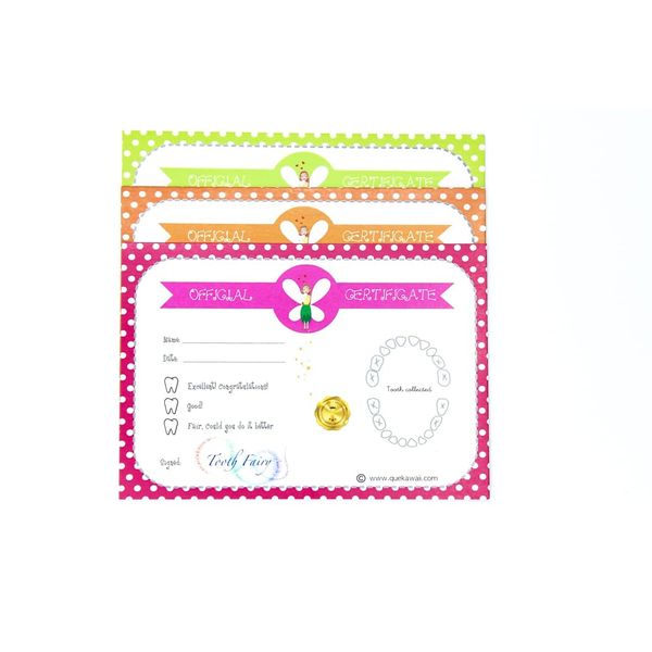 24 Official Tooth Fairy Certificates