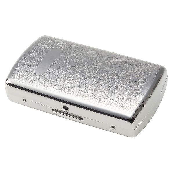 坪田 Pearl Cigarette Case Regular (70 mm) Hand Wind Tobacco Slim Nickel Arabesque 1 – 11429 – 81