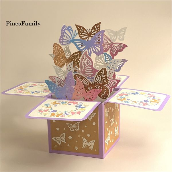 A06-Pop Up Butterfly Box Greeting Card|Birthday/