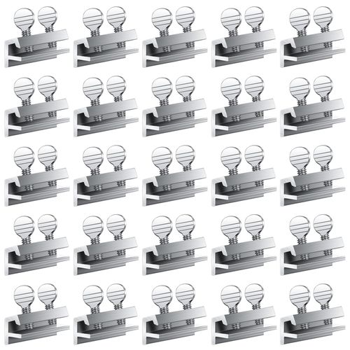 Boao 25 Sets Sliding Window Locks Aluminum Metal Window Security Safety Locks with Keys Silver Adjustable up and Down Stopper Proof Home Door Patio Guard(2 Keys)