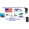 VASTER 3 Pack, Notebook PS/2 Keyboard, Mouse Splitter Cable, 6 INCH (Black)