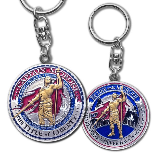 Armor Coin Captain Moroni LDS Swivel Keychain
