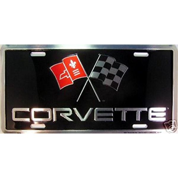 orvette Flag Logo License Plate