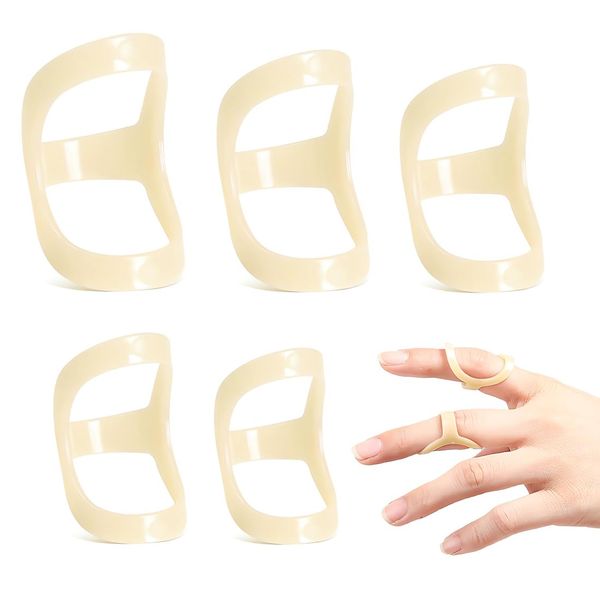 BOPRKTM 5 Stück Fingerschiene Fingerschutz Ovale Fingerschiene Kunststoff wasserdicht Mallet-Finger Splint Finger Fingergelenkschutz Mallet-Fingerschiene für Schlegelfinge Arthritis(6,7,8,9,10)