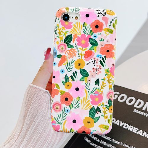 J.West iPod Touch 7/6/5 Case - Soft Shockproof Cute Floral Phone Protective Cover for Women, Garden Flower Pattern Design Slim Fit Anti-Scratch Case