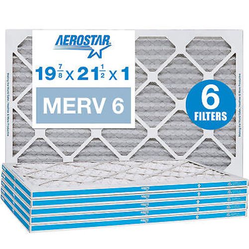 Aerostar 19 7/8 x 21 1/2x1 MERV 6 Pleated Air Filter, AC Furnace Air Filter, 6