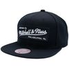 Mitchell & Ness 2 Tone Box Logo Flat Visor Snapback Baseball Cap, black / white