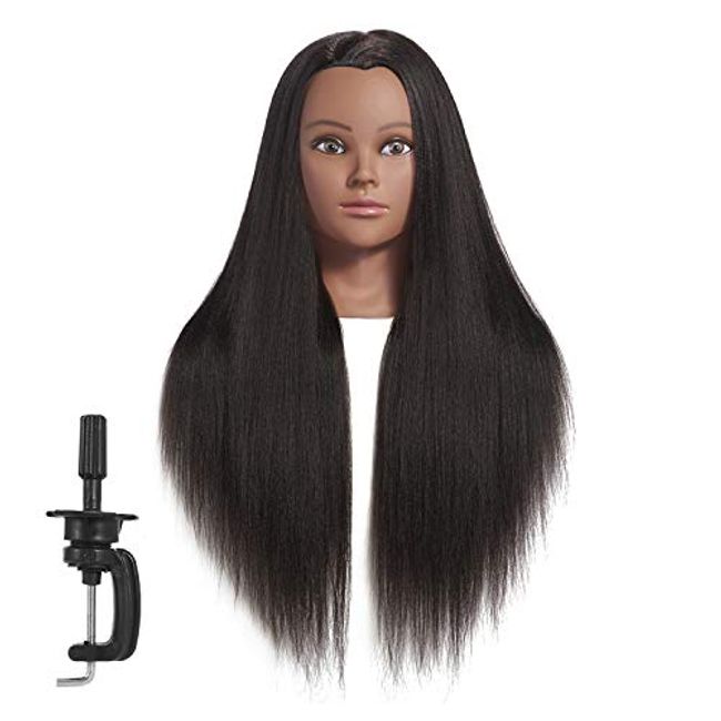 Beauty Star 20 Long Hair Cosmetology Mannequin Manikin Training Head Model with Clamp