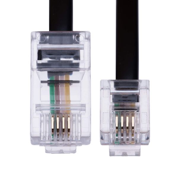 1m RJ11 to RJ45 Cable Phone Telephone Cord RJ11 6P4C to RJ45 8P8C Connector Plug Cable for Landline Telephone (Black)