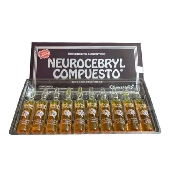 Neurocebryl Compuesto, Powerful Nervous System support 10 Vials. Free Shipping!