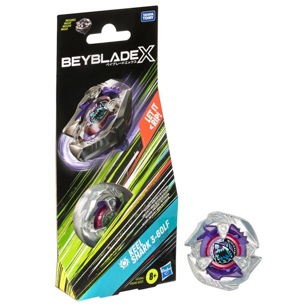 Beyblade X Keel Shark 3-60LF Booster Pack Set with Attack Type Right-Spinning Top; Battling Top Toys for 8 Year Old Boys and Girls