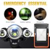 2in1 Rechargeable LED Tactical Flashlight 3 head, with Solar Powered Solar Light