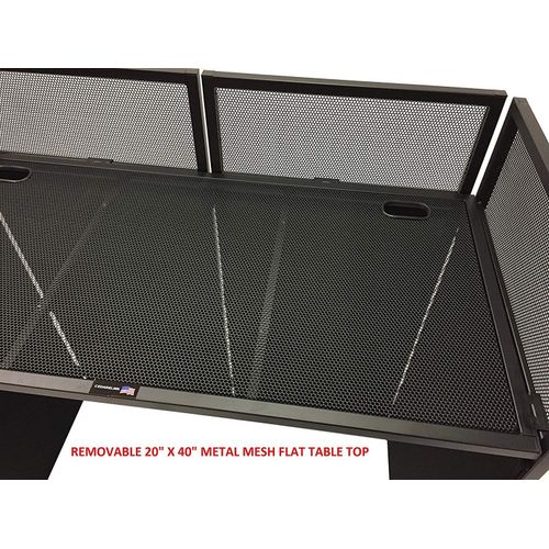 DJ Event Facade White/Black Scrim Metal Frame Booth + 20" x 40" Flat Table Top Includes Both White and Black Panels + Carrying Cases!