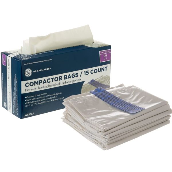 GE WX60X1 Genuine OEM Universal Trash Compactor Bags for GE Trash Compactors