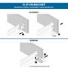 Rok Hardware Harn Impaz Drawer Box Slide Runner Left/Right Clip On Screw On Front Fixing Bracket Pair (1 Pair, Left/Right)