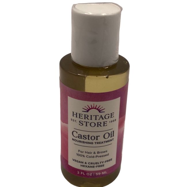 (2 Pack) Heritage Store Nourishing Treatment Cold Pressed Castor Oil 2 Oz Each