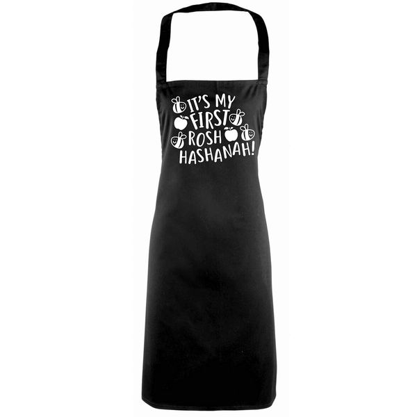 Flox Creative Full Length Black Apron Its my First Rosh Hashanah