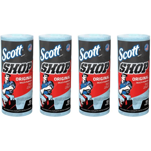 Costco Scott Shop Towels Blue 55 Count x 4 Rolls COSTCO SCOTT + lollo Microfiber Cloth (Trademarked)