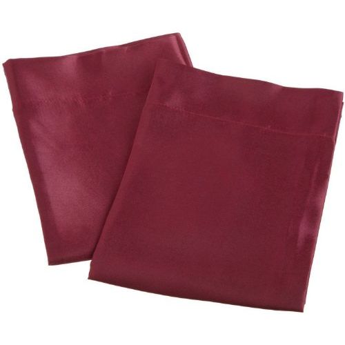Aiking Home 2 Pieces of Colorful Shiny Satin Queen Size Pillow Cases, Burgundy