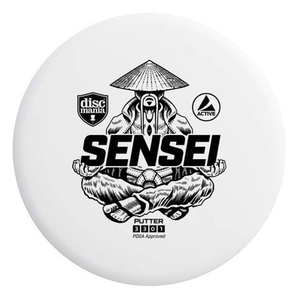 Discmania Active Base Sensei Disc Golf Putter - Stable Disc Flight, Frisbee Golf Disc (Colors May Vary) 165-170g