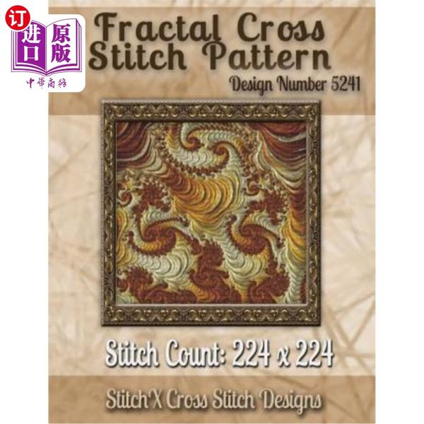 海外直订Fractal Cross Stitch Pattern: Design No. 5241 分形十字绣图案:图案编号5241