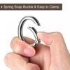 sourcing map Spring Oval Ring, 6Pcs 2.36 Inch Round Spring Snap Clip Trigger Spring Keyring Buckle for Bags Purses Keychain, Silver Tone