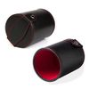 Aulufft PU Leather Dice Cup Set with 5 Standard Dices for Yahtzee Farkle Backgammon Bar Party Craps Game - Red Felt Lined, 1 Pack