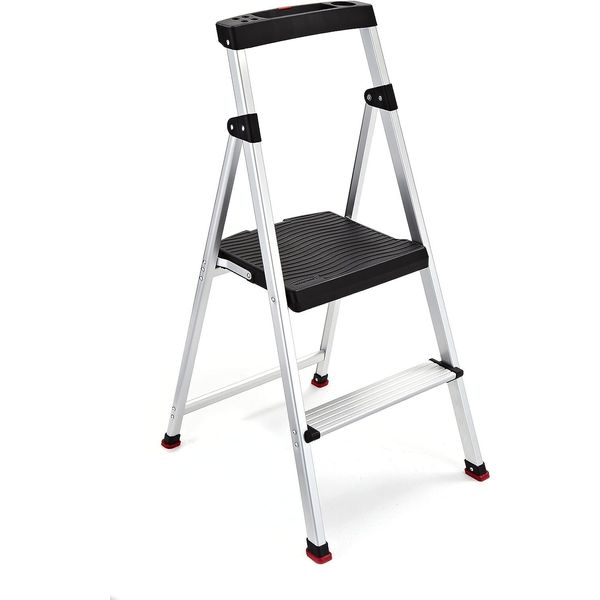 Rubbermaid RMA-2 2 Lightweight Aluminum Step Stool with Project Top, 225-pound