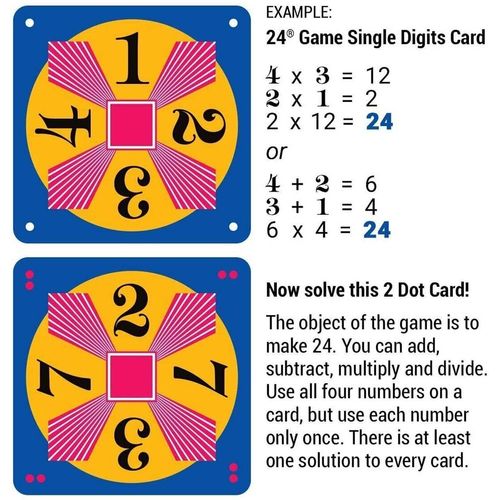 NEW 24 Game 96-card deck: Single Digits Math Card Game