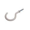 4 x Shouldered White Plastic Coated Screw in Cup Hanger Hooks 50MM 2 "