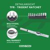 CONTEC Trident Ratchet 10 in 1 Bicycle Multi Tool Repair Kit Mini Tool Multi-Purpose Hex Socket Screwdriver