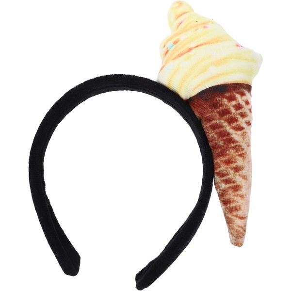 Beavorty Ice Cream Headband Ice Cream Cone Shape Headpiece Novelties Unisex Adult Mini Food Hat on Headband Costume Party Supplies