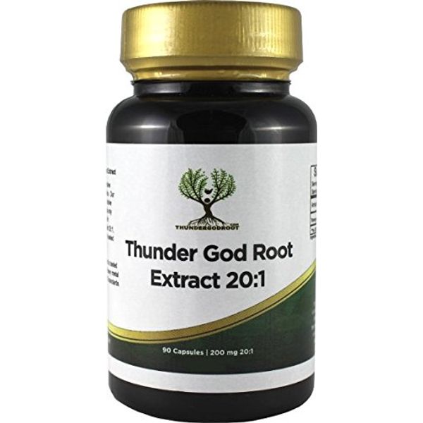 Thunder God Vine Root 20:1 Supplement – Tripterygium Wilfordii Herbal Supplement – 200mg Capsules with Lei Gong Teng Extract – Thunder God Vine Extract with Triptolide – 90 Capsules