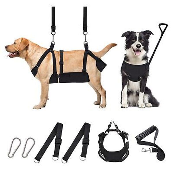 2 IN 1 Dog Grooming Hammock with Multifunction Dog Leash No-Pull Dog Harness ...