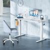 40” White Modern Height Adjustable Electric Standing Desk Home Office Table