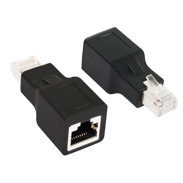 GINTOOYUN 2 STÜCKE RJ45 Ethernet Adapter Cat5/Cat5e Ethernet Stecker auf Buchse Adapter für Laptops, Desktops, Router usw.