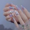 Pack of 24 Nail Tips, Light Blue Butterfly Aurora Nails, Parties, After-Parties, School Entrance Ceremonies, Graduations, Kindergarten Entrance Ceremonies, Coming-of-Age Ceremonies, Fireworks Festivals, Photography, False Nails,