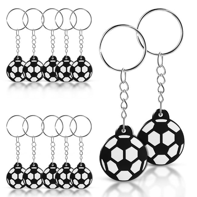 Abeillo 12 Stück Fußball Schlüsselanhänger Mini Fussball Sport Mitgebsel Schlüsselanhänger für Kinder, Football Key Chain, Fußball Party Schlüsselanhängern für Rucksäcke Party Dekorationen