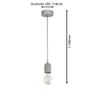Eglo 95522 E27 Grey Pendant Lamp SILVARES